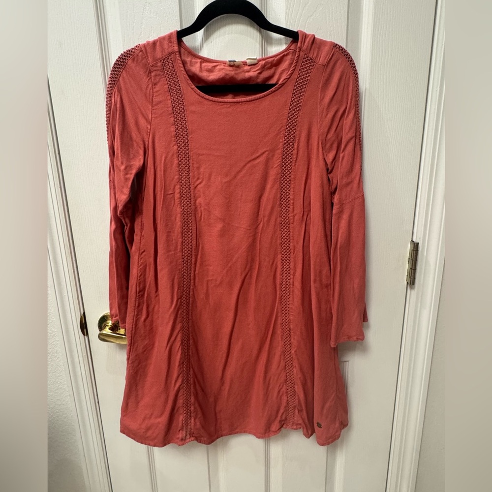 Roxy Terracotta Long Sleeve Dress